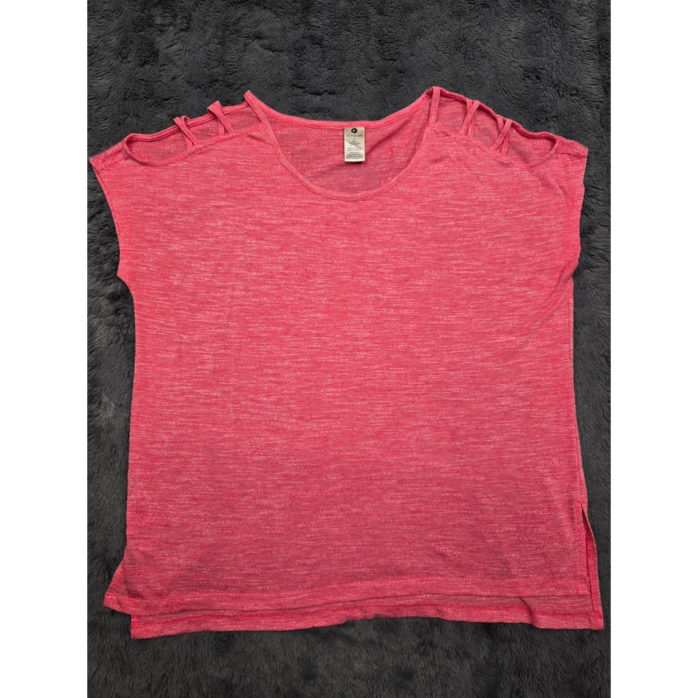 Active Life Womens XL Cereza Heather Magenta Strappy Cold Shoulder Top